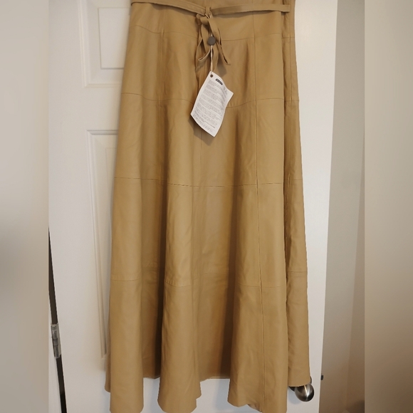 Lambskin Leather Maxi Skirt